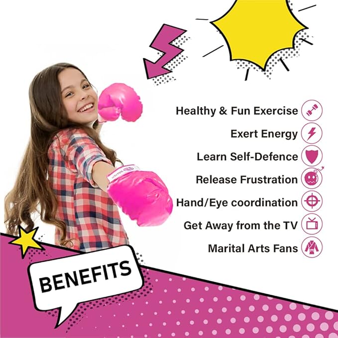 Whoobli Punching Bag for Kids and Toddler Incl Boxing Gloves| 3-10 Years Old Adjustable Kids Punching Bag with Stand| Sports Toy for Boys| Ideal Christmas Birthday Gift for Children
