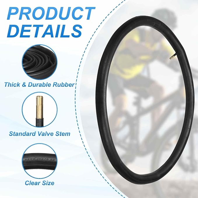 HARFINGTON Inner Tubes Width Rubber Bicycle Tubes with Standard Valve for MTB Mountain Dirt Bike