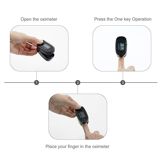 CONTEC CMS50NA Pulse Oximeter Fingertip Blood Oxygen Saturation Monitor SpO2 and PR Value Waveform Blood Oxygen Neck/Wrist Corda, Black