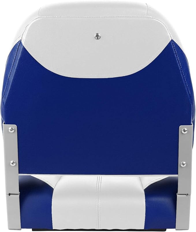 Two Tone Low Back Folding Boat Seat,White/Blue