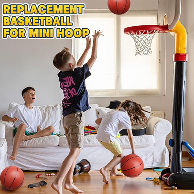 9.8”Basketball Ball for Kids Teens, Soft Ball for Basketball Hoop, Size 7 PVC Waterproof Balls for Swimming Pool, Sports Toy for Indoor Outdoor Water Games Pool Summer Party