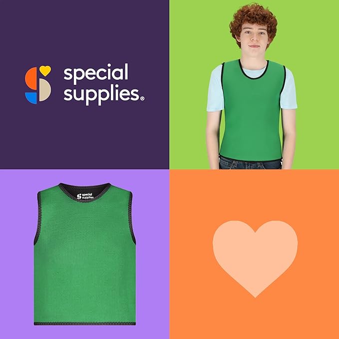 Special Supplies Sensory Compression Vest Deep Pressure Comfort (Green, Large)