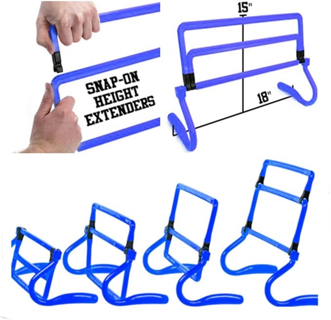 Adjustable Speed Training Hurdles Fitness & Speed Training Equipment with Agility Ladder - Plyometric Fitness & Speed Training – Hurdle/Obstacles for Soccer, Football, Track & Field