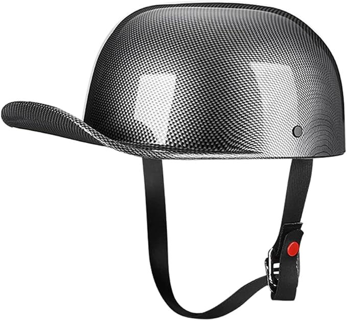 Vintage Open Face Motorcycle Helmet Retro Baseball Cap Half Helmets Men Women for Cruiser Street Scooter Moped Cap Jet with Mask Glasses - DOT Certified