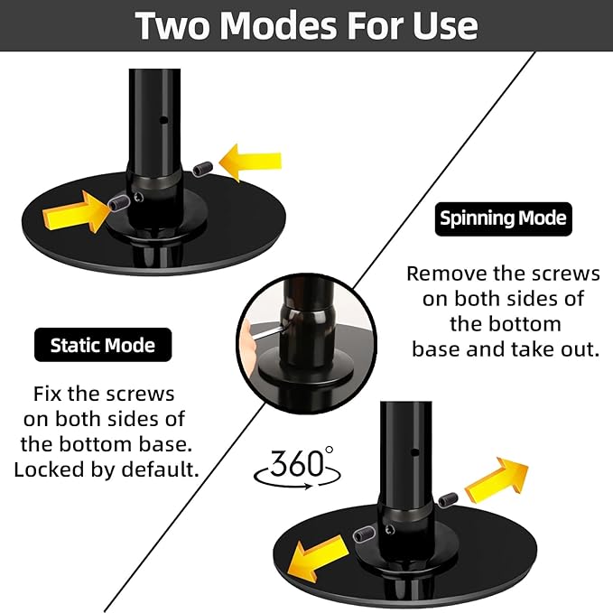 PRIOR FITNESS Permanent Fixed Dance Pole Kit, Professional 45mm Spinning & Static Dancing Pole Heavy-Duty Steel Pole Dance for Home, Adjustable Height Excellent for Home Exercise Studio Club Gym