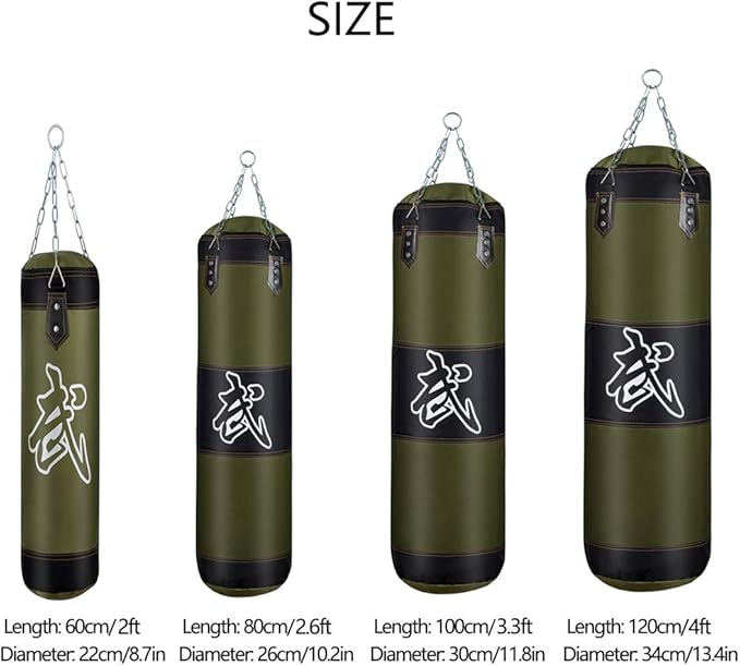 Punching Bag for Man Women Kids, Indoor/Garden Boxing Bag Unfilled Heavy Bag Set with Punching Gloves, Chain, Ceiling Hook for MMA, Kickboxing, Muay Thai, Karate, Taekwondo