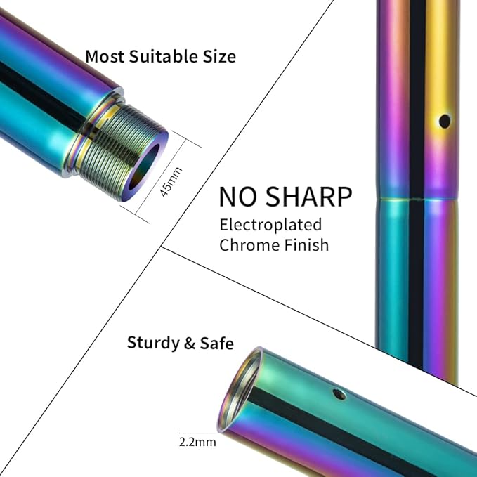 Dance Pole Set -Premium Height Adjustable 7.38-8.85ft Portable 45mm Diameter 360°Spinning Dancing Pole for Home,200KGS Capacity,Drill-Free Installation with Floor-to-Ceiling Stability
