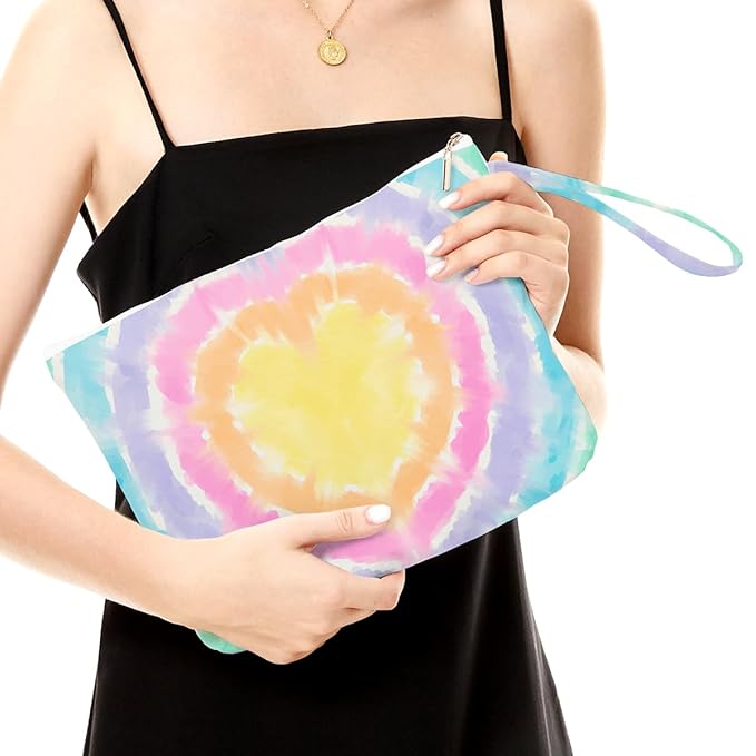 Fokongna Travel Makeup Bag - Zipper Pouch for Women, Sister, Friends - Beach, Pool, Yoga, Gym Clothes, Diapers - Ocean, Sea, Shells, Starfish