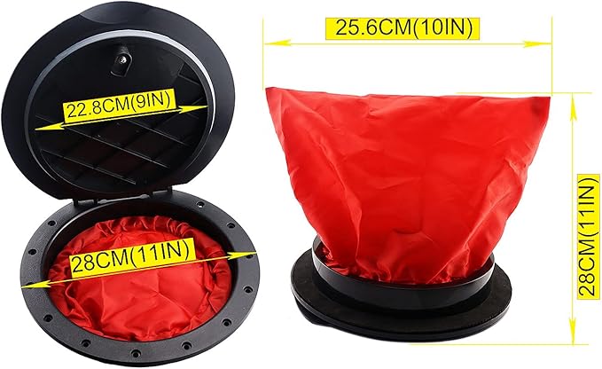 9 Inch Hatch Kit, Deck Hatch with Waterproof Bag and Fasteners for Kayak Boat Fishing Rigging（Black）