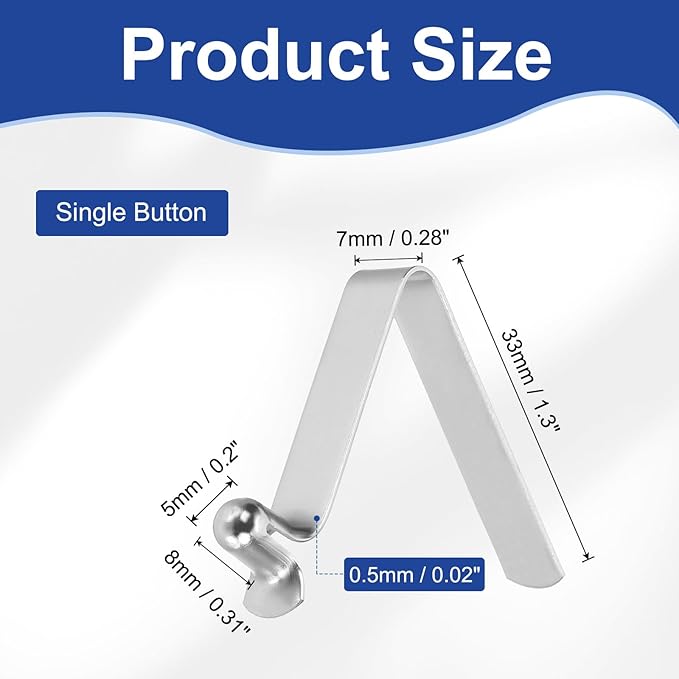 HARFINGTON Single Button Kayak Paddle Snap Spring Clip Spring Steel V-Shaped Hollow Lift Telescopic Locking Tube Pole Clips for Tent Umbrella Camping