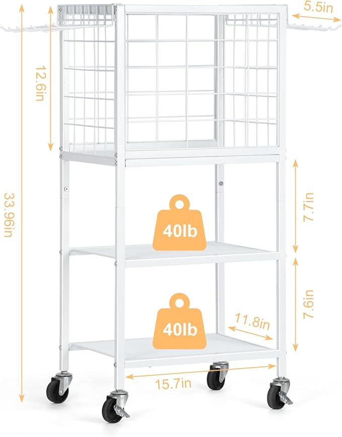 Dumbbell Rack for Home Weight Rack for Home Gym Yoga Mat Storage Rack Black Workout Equipment Storage Organizer with Hooks Yoga Mat Holder with Wheels for Yoga Block, Dumbbell, Resistance Band