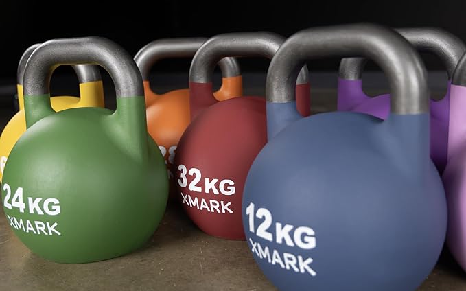 XMARK Kettlebells, Competition Kettle Bells for Strength Training, Squats, Deadlifts,Kettle Bell Swings, Exercise Equipment for Home and Gym - Available in Sizes From 8kg to 32kg