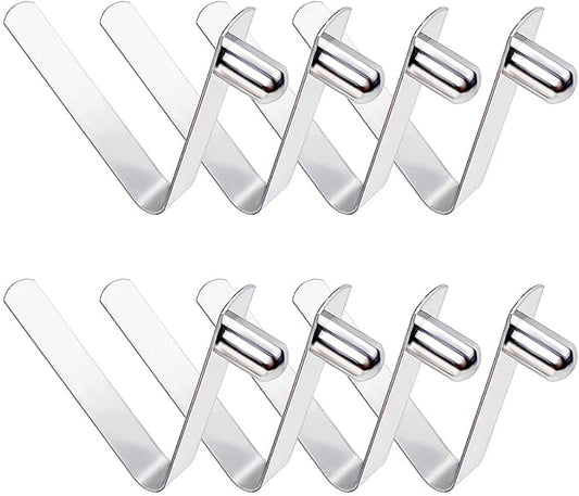 HZMM 8 Pcs Kayak Paddle Spring Snap Clips, Tent Pole Clips, Stainless Steel Push Button Clips, Tent Pole Push Button Spring Clips, Tube Locking Pin Clips for Kayak Paddle Camping Tent Pole