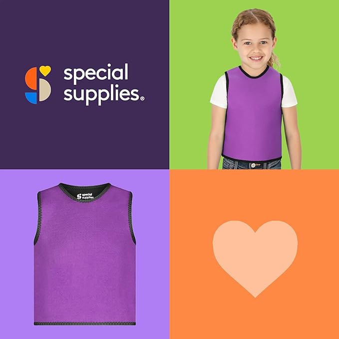 Special Supplies Sensory Compression Vest Deep Pressure Comfort (Purple, X-Small)