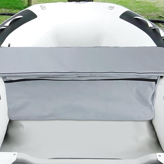Bench Seat Cover 420D Oxford Seat Storage Bag for Kayak Inflatable Boat, Dinghy Boat Seat Cushion and Underseat Storage Bag with Pockets Grey Thick Sponge Seat Bench Cushion(Grey 85cm)