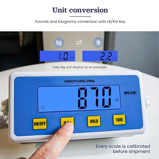 Medical Scale - Heavy Duty 440 lb High Capacity Wrestling Scale for Body Weight with Easy to Read LCD Display Physician Scale, Professional Medical Grade Scale for Doctor Home Gym Office