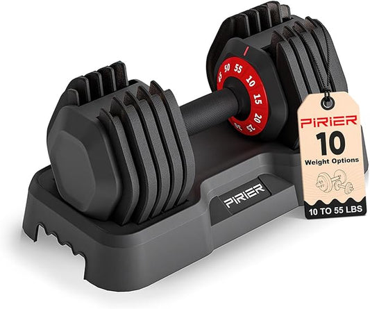 Adjustable Dumbbell Set 55LB Dumbbells Weight, 10-in-1 Weight Dumbbell with Anti-Slip Metal Handle and Bicep Supports for Comprehensive Full Body Strength Training