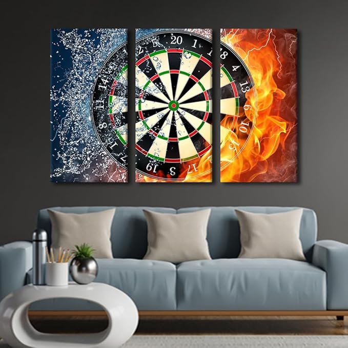 Large Wall Art for Living Room Office DartBoard Canvas Art Wall Decor Inspirational Modern Wall Art Shooting Target Paintings for Bedroom Framed for Home Decorations Ready to Hang - 40"Wx60"H