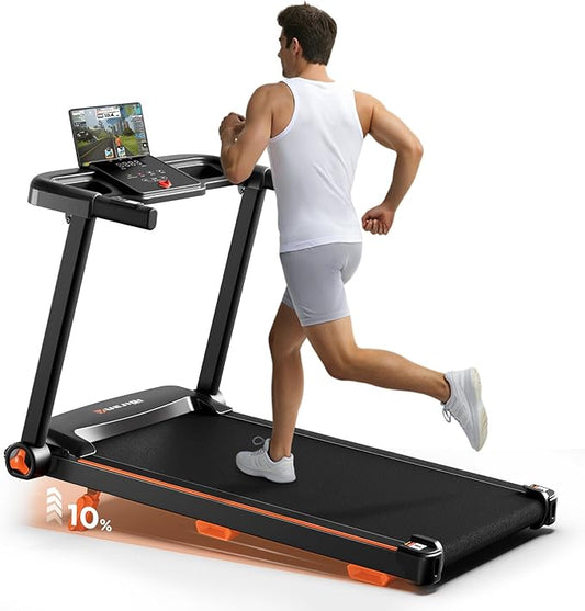 Treadmills for Home, 3.0HP Quiet Brushless Foldable Treadmill with Incline, Small Space Portable Running Walking Machine, 300 Lbs Capacity with Bluetooth APP & Pulse Monitor