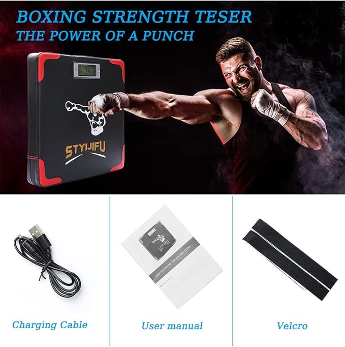 Punch Force Tester, Upgrade Version Wall Boxing Punching Pad, Automated Screen System Wall Punching Pad for Athletes and Beginners, No Brilling, Easy to Install.