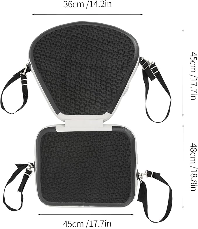 Inflatable Kayak Seat, Universal Paddle Board Seat, Thicken Seat Cushion, Back Support Adjustable, for Surfboard Kayak Canoe Marine (Black)