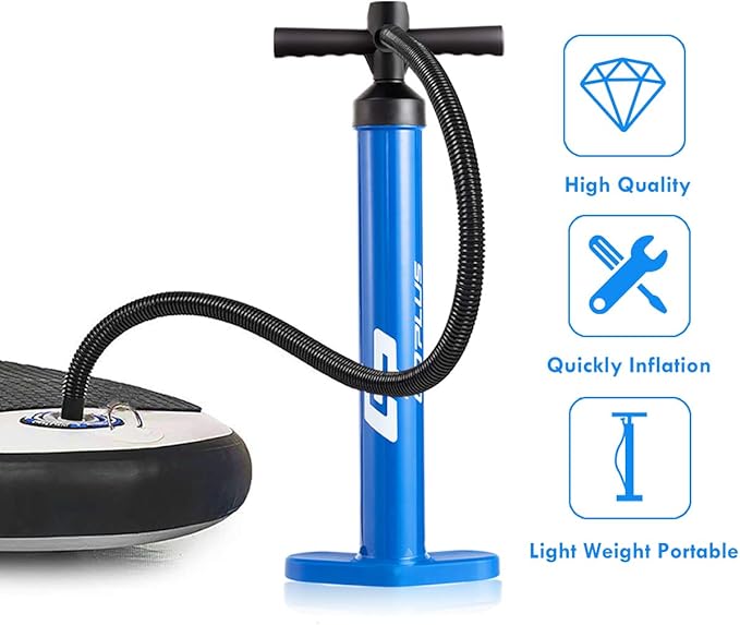 Goplus Double Action Hand Pump with Pressure Gauge for Inflatable Boat SUP