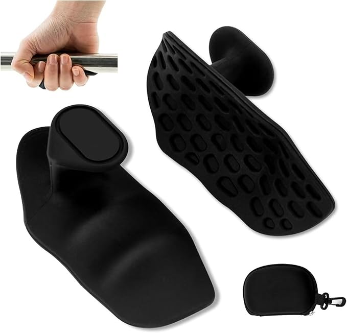 Original Rubber Gym Grips for Weight Lifting, Deadlifts, Ergonomics Shaped Workout Grips for Men Women Palm Protection, Fingerless Workout Gloves