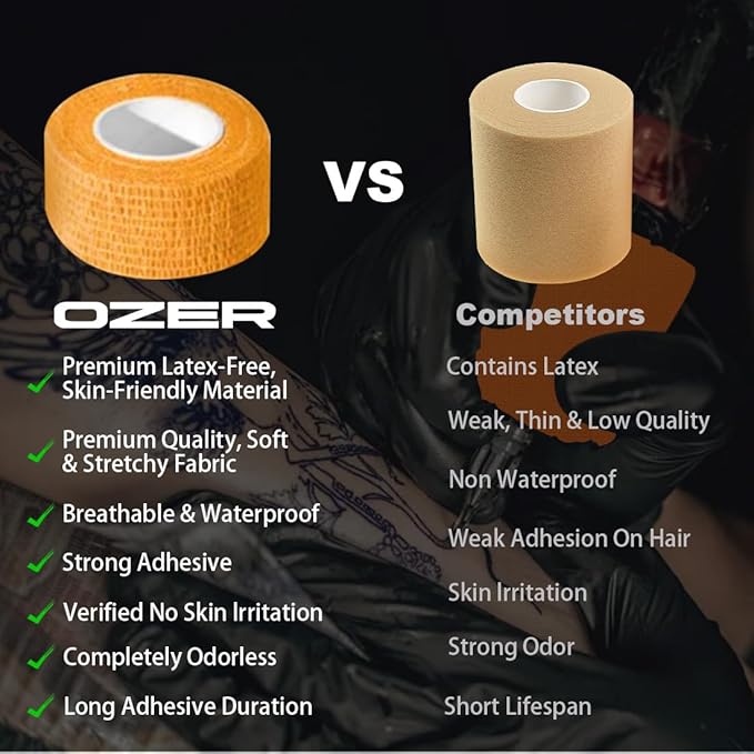 OZER 12 Pack 1 Inch x 5 Yards Self Adhesive Bandage Breathable Cohesive Bandage Wrap Rolls Elastic Self-Adherent Tape for Stretch Athletic, Sports, Wrist, Ankle (1 lnch Colorful, 1lnch)