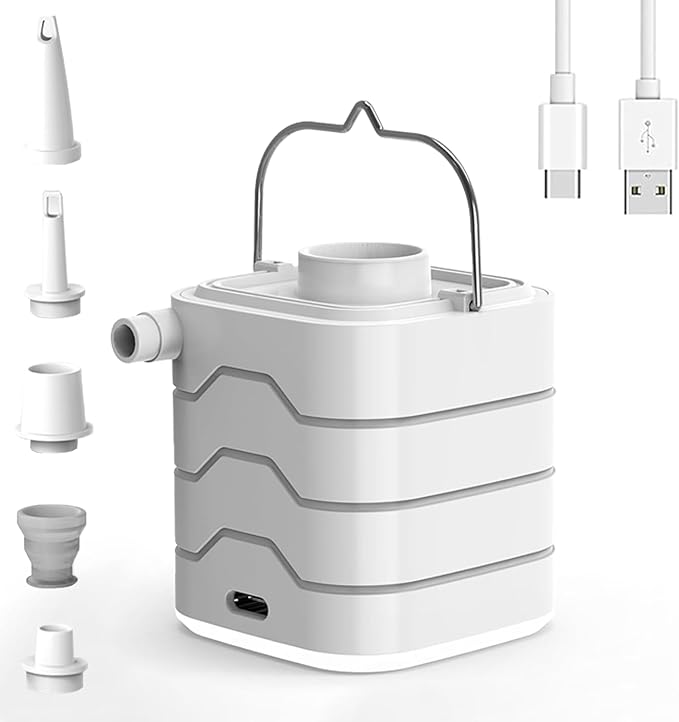 Portable-Electric-Mini-Air-Pump for Inflatables, Swimming Rings, Sleeping Pads, Vacuum Bags, Mattress, Camping Fire & Outsides Lightinge