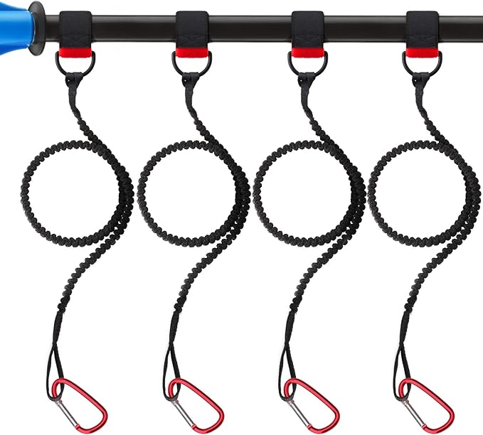Paddle Leash Safety Rod Bungee Rod Holder Gripping Gear Leash with Innovative Gel Grip to The Paddle or Rod for Kayaking, Canoeing
