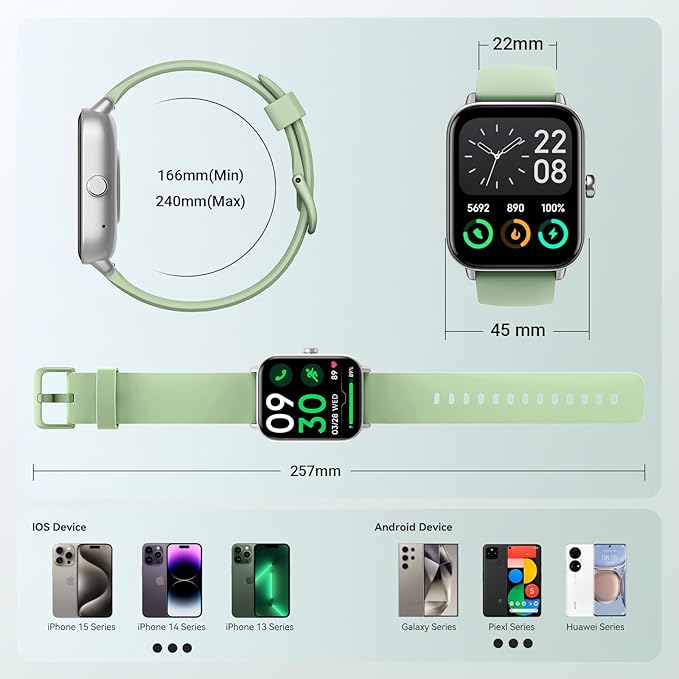 Gydom Smart Watch for Men Women, Alexa Built-in, 1.8" Smartwatch with Heart Rate/SpO2/Sleep Monitor, IP68 Waterproof Fitness Tracker, Bluetooth Call (Answer/Make) for Android iPhone, 105+ Sport Mode