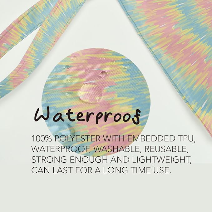 Fokongna Wet Dry Bag for Swimsuit, Travel, Beach, Diaper, Toiletry - Waterproof Large Makeup Pouch With Zipper - Women Girls Sister Friends Gifts - Starfish Sea Beach Rainbow Decor