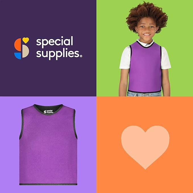Special Supplies Sensory Compression Vest Deep Pressure Comfort (Purple, Small)