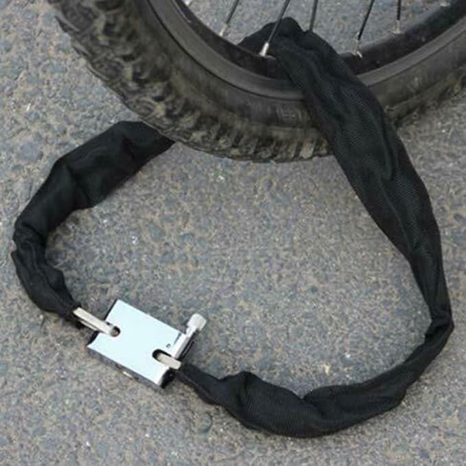 Bicycle Chain Lock Heavy Duty Safety Padlock Metal Chain Cloth Square Head Chain Lock Bicycle General Anti-Theft Lock (60CM), 26 * 60cm/(10" * 1.9 Ft)