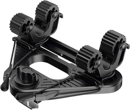 Doubleheader with Dual Kayak Paddle Holder, Kayak Paddle Holder with Two Security Tethers, Multi-Functional Dual Head Kayak Track Mount Accessories - Kayak Oar/Fishing Net/Gaff Holder for Fishing