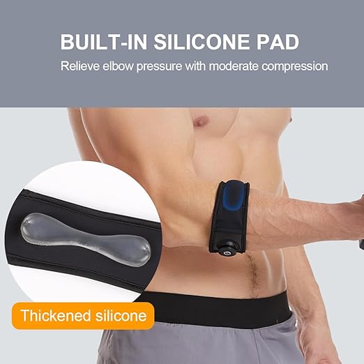 Tennis Elbow Brace for Men & Women, Elbow Support Strap for Golfers, Basketball, Baseball, Badminton, Weightlifting - Tendonitis, Arthritis, Pain Relief, with Knob style Automatic Buckle