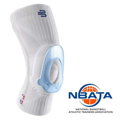 Bauerfeind Sports Knee Support NBA - Officially Licensed Basketball Knee Brace - Relief and Stabilization - Targeted Compression - Lightweight & Durable - White, Medium