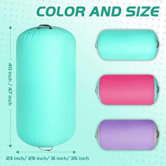 Inflatable Gymnastics Air Roller Set, Tumble Rolling Air Roller Gymnastics Barrel with Electric Pump for Kids Adults Home Outdoor Gymnastic Training Cheerleading Yoga