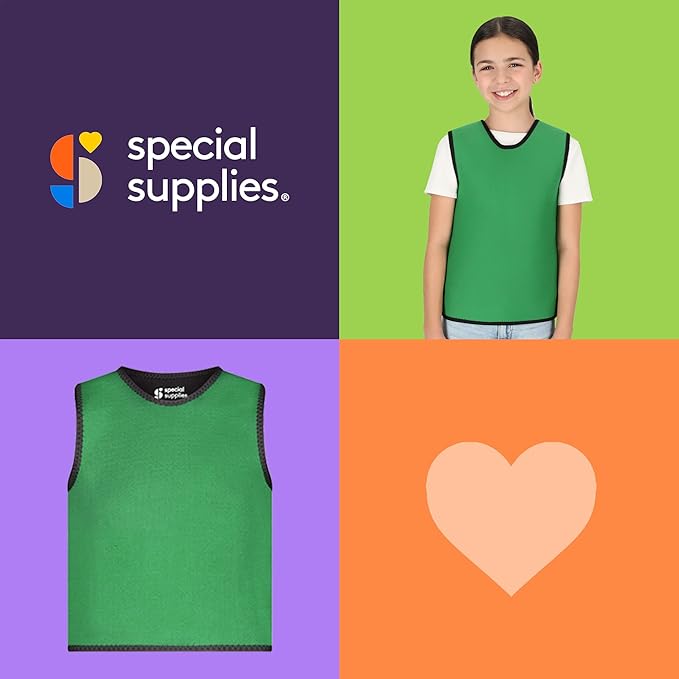 Special Supplies Sensory Compression Vest Deep Pressure Comfort (Green, Meduim)