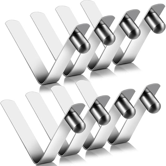 Moxweyeni 8 Pieces Push Button Spring Clips Tent Pole Clips Stainless Steel Kayak Paddle Spring Snap Clips Locking Tube Pin for Camping Kayak Paddle Tent Pole