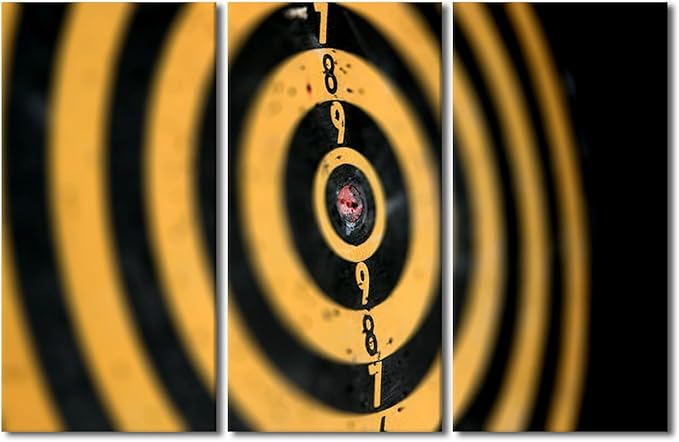 Sports Theme Canvas Wall Decor,3 Pcs Yellow Retro Dart Plate Artwork Paintings Native Home Pictuers Modern Posters Prints with Wooden Framed for Living Room Bedroom Bathroom Ready to Hang(40" Wx60 H)