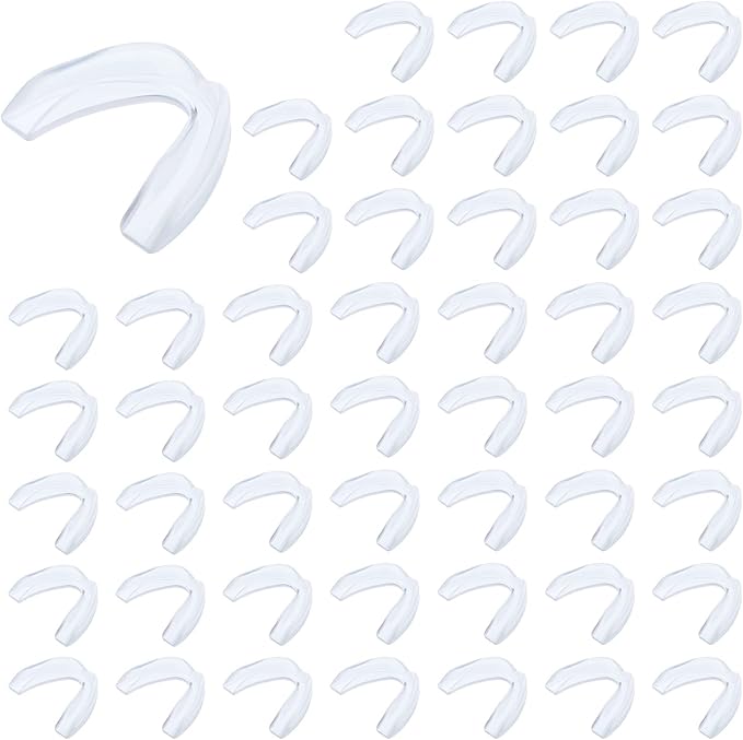 Kathfly 50 Pcs Football Mouth Guards Bulk Sports Mouth Pieces Protection Silicone Athletic Braces Football Accessories Teeth Armor Adult Teenager Teeth Armor for Boxing Basketball Hockey