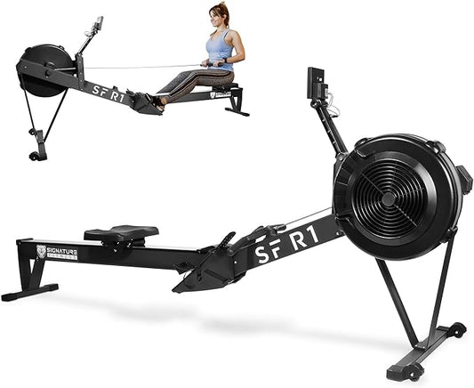 Rowing Machine for Home, Indoor Exercise Equipment, Wind Resistance Rowing Machine with LCD Display