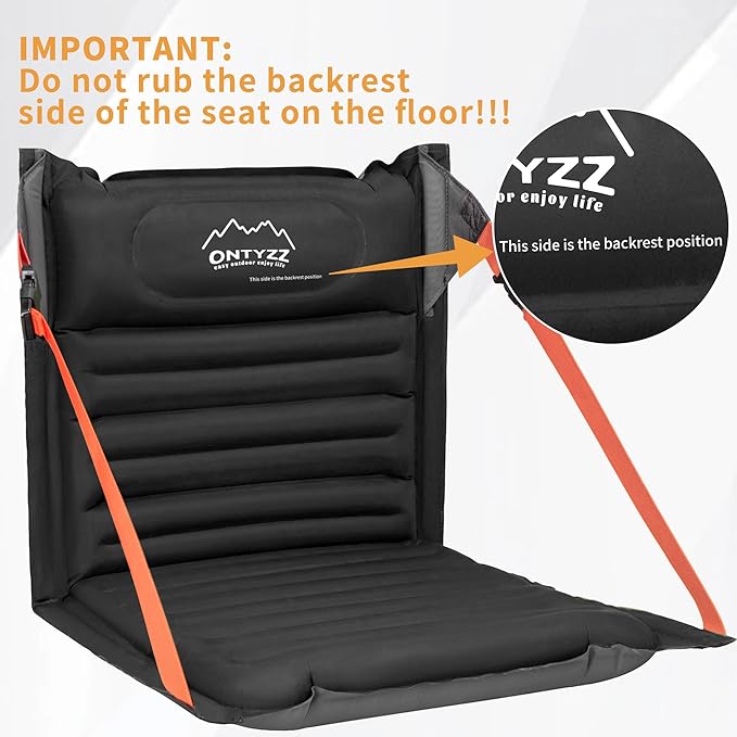 ONTYZZ Stadium Seats with Back Support Inflatable Portable Folding Comfort Seat Waterproof Cushion with Backrest for Sports Events Stadium and Camping