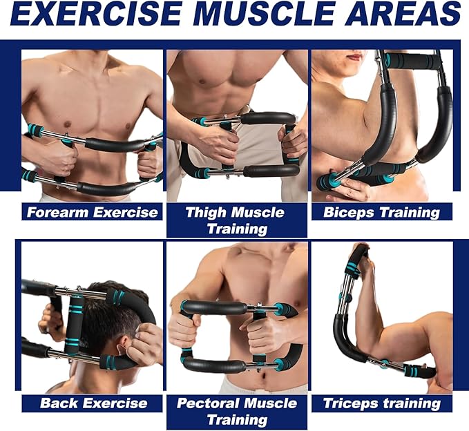 Pro-Grade Twister Arm Trainer- 30-100lb Adjustable Chest Workout Equipment for Men&Women,Beginners or Professional, Adjustable Portable Arm Chest Exerciser with Anti-Slip Grips for Home Gym