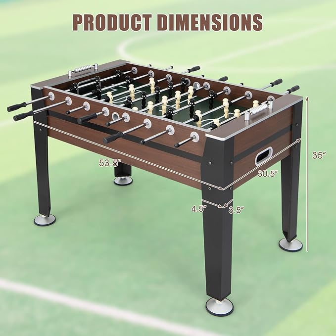 Goplus 54" Foosball Table for Adults, Full Sized Game Tables with 2 Balls, Wood Arcade Soccer Table Game for Kids Indoor Game Room Family Night