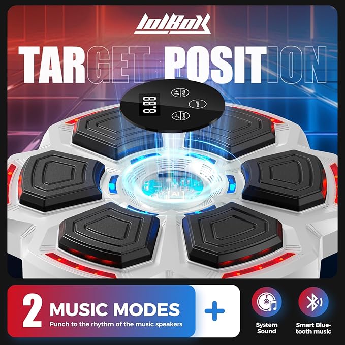 Music Boxing Machine for Adults,Smart Boxing Training Machine,Wall Target Punching Workout for Kids,Reflex Training Suitable for Home,Office,Gym,Fun Fitness Equipment