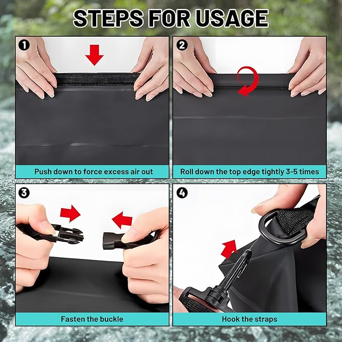 Waterproof Dry Bag,Roll Top Grey Camouflage American Flag Small Waterproof Backpack 5L/10L/20L Floating Lightweight Bags for Kayaking, Boating, Fishing, Swimming Camping with Waterproof Phone Case