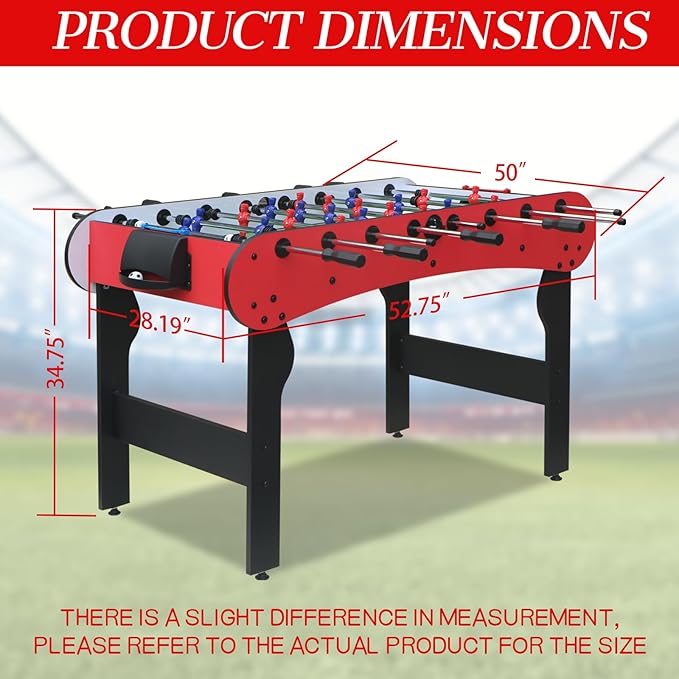 5ft Foosball Table，Mini Competition Soccer Table Game with All Accessories, Leg Levelers and Heavy-Duty Legs. Perfect for Home, Game Rooms, and Parties