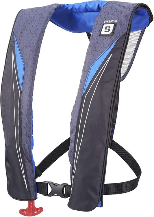 BLUESTORM Cirrus26 Inflatable PFD Life Jackets for Adults | US Coast Guard Approved Automatic Life Vest w/Manual Override Convertibility